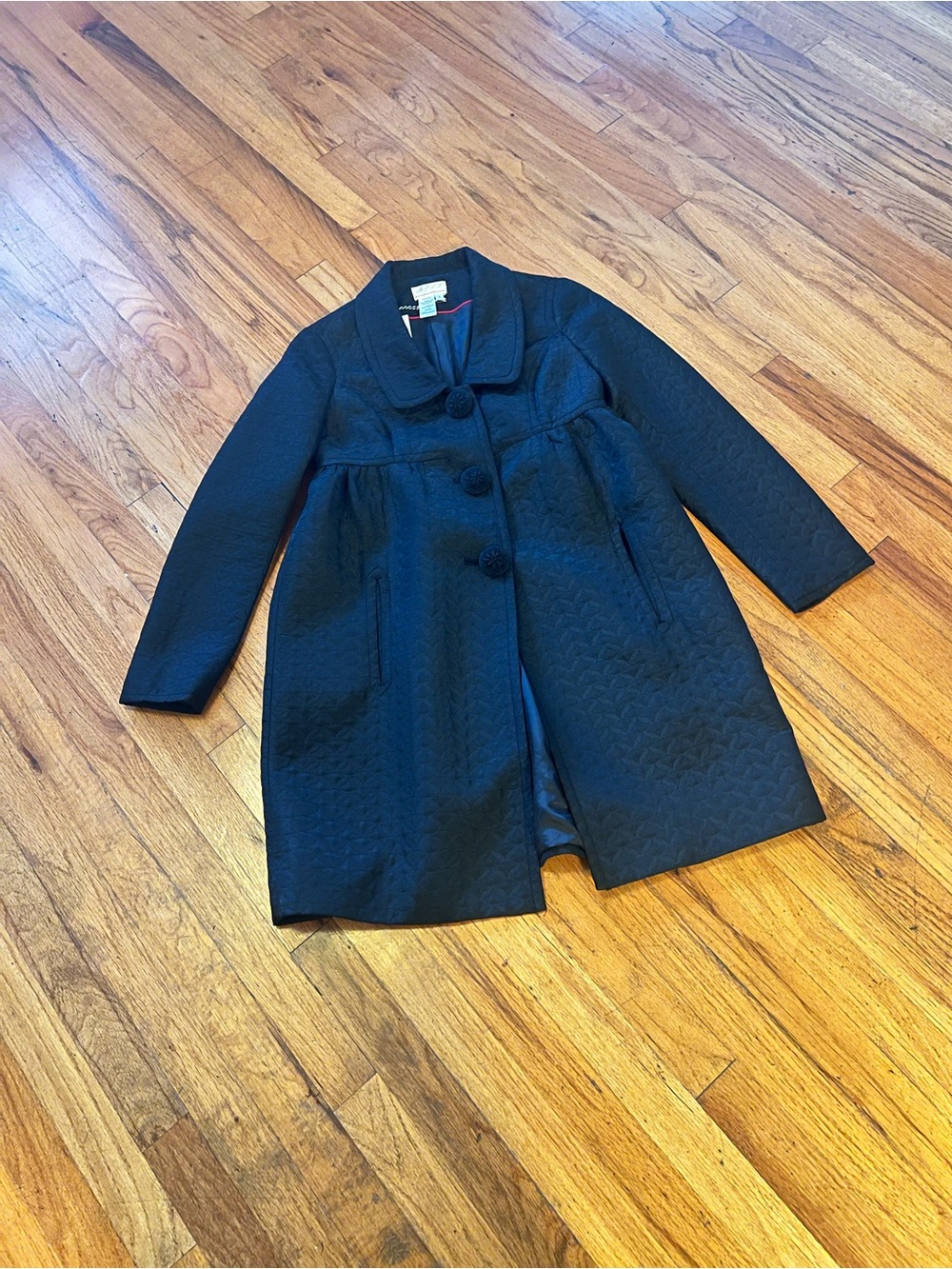 Women's Black Brocade Coat